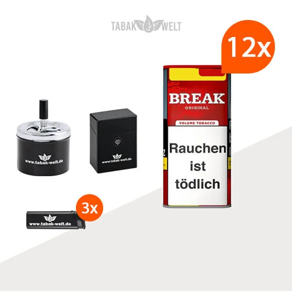 Break Volumentabak Original XXL, 12 Dosen mit Zubehör