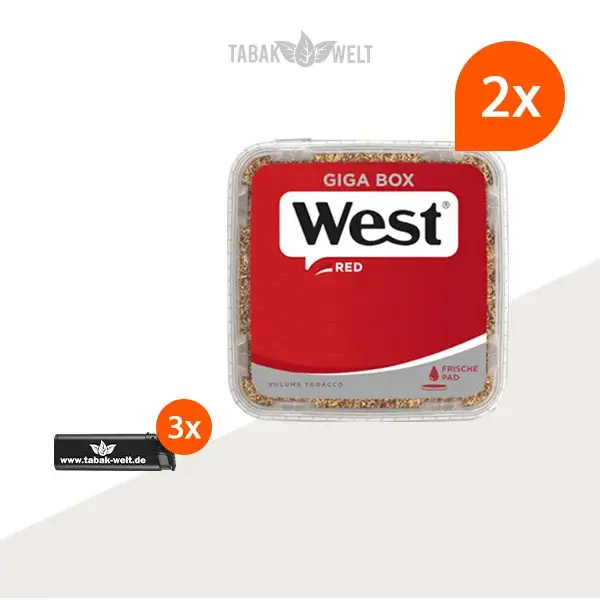 west-red-volumentabak-2x-giga-box-mit-feuerzeugen