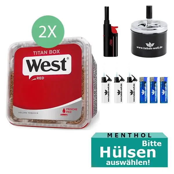 2 x West Titan Box mit Menthol Hülsen