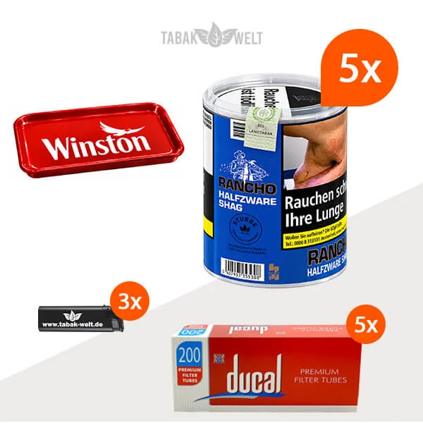 Rancho Halfzware 5er-Pack mit fünf Dosen und 1.000 King Size Filterhülsen