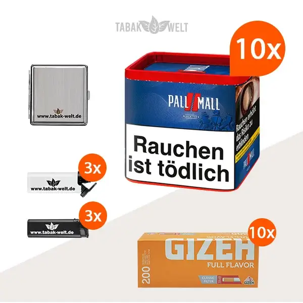 pall-mall-red-volumentabak-10x-dose-mit-2000-filterhuelsen-und-feuerzeugen