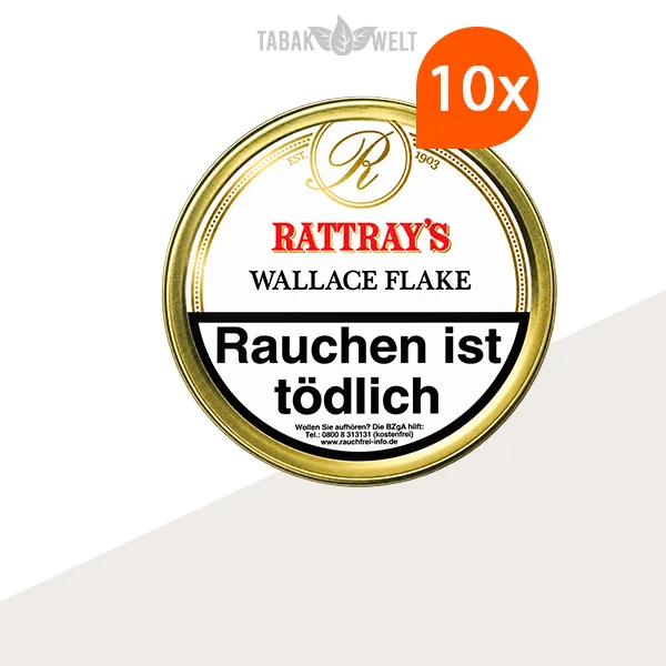 Rattray’s Flake Collection Wallace Flake Pfeifentabak im praktischen 10er-Dosen-Set.