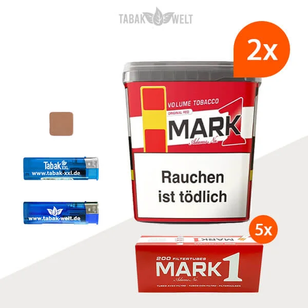mark-1-red-volumentabak-xxl-2x-mit-feuerzeugen-und-1000-huelsen