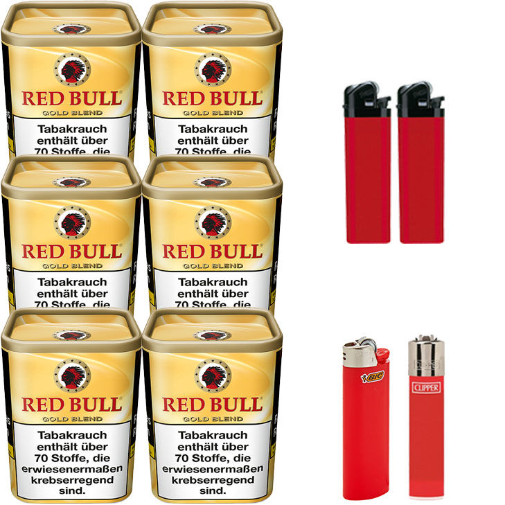 Red Bull Gold Blend 6 x 120g mit Feuerzeugen