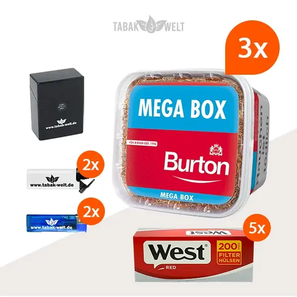 burton-red-volumentabak-3x-mega-box-mit-2000-filterhuelsen-und-etui