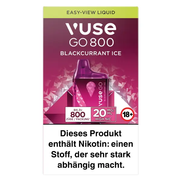 Die Vuse Go Box im Geschmack Blackcurrant Ice