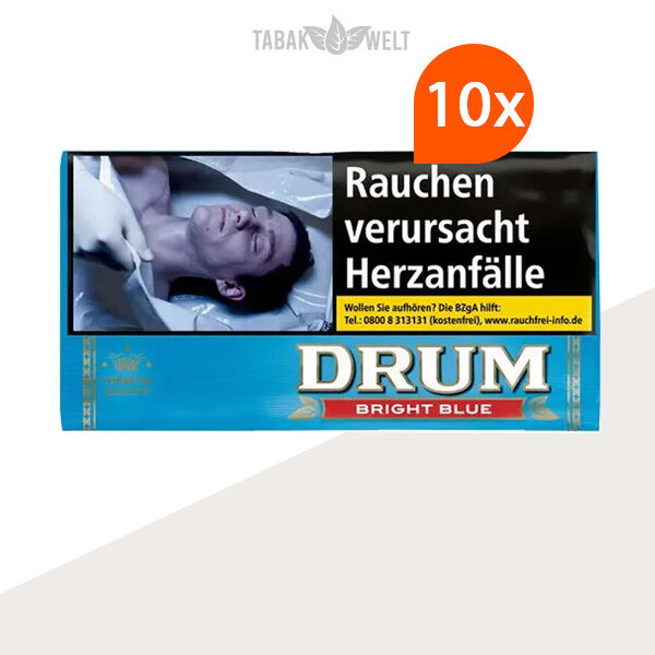 Drum Feinschnitt-Tabak Hellblau 10x Pouch Drum Feinschnitt-Tabak Hellblau 10x Pouch