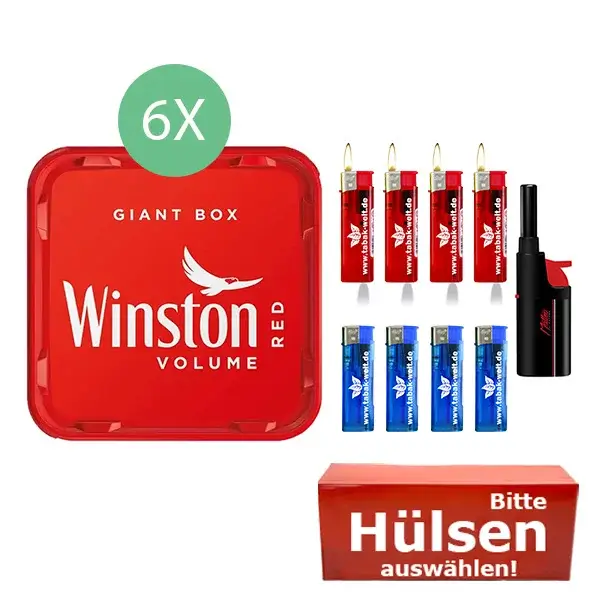 Winston Volumentabak 6 x Giant Box mit wählbaren Hülsen