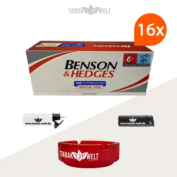 16x-benson-und-hedges-special-size-filterhuelsen-250er-4000-stueck-mit-aschenbecher