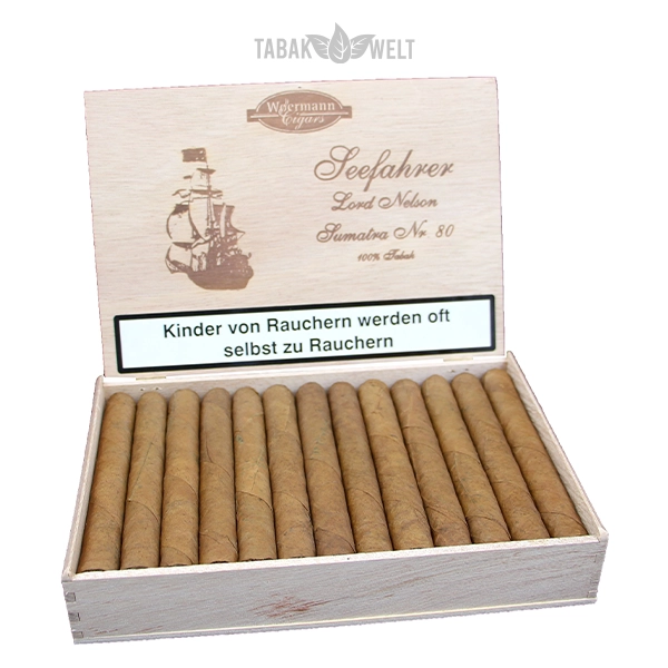 Woermann Cigars Seefahrer Zigarren Lord Nelson Sumatra No. 80 Offen