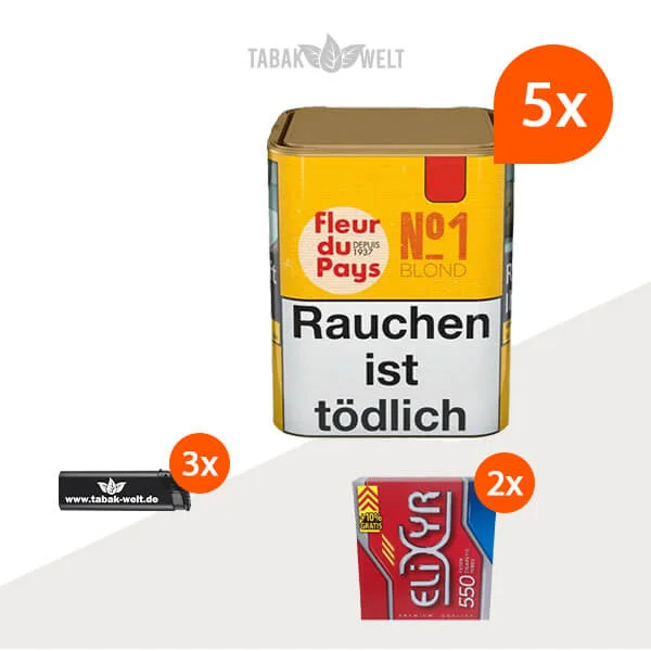 Fleur du Pays No. 1 Blond Drehtabak 5x Dose mit 1100 Hülsen