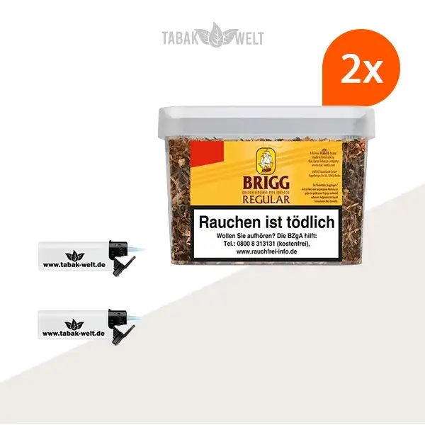 brigg-regular-pfeifentabak-2x-eimer-mit-feuerzeuge