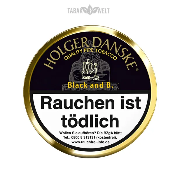 Holger Danske Black and Bourbon Pfeifentabak 100 g – Tabak im Originalbeutel