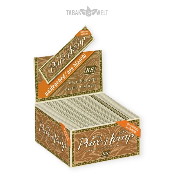 Smoking Blättchen Pure Hemp Unbleached King Size 50 x 33 Blatt Box