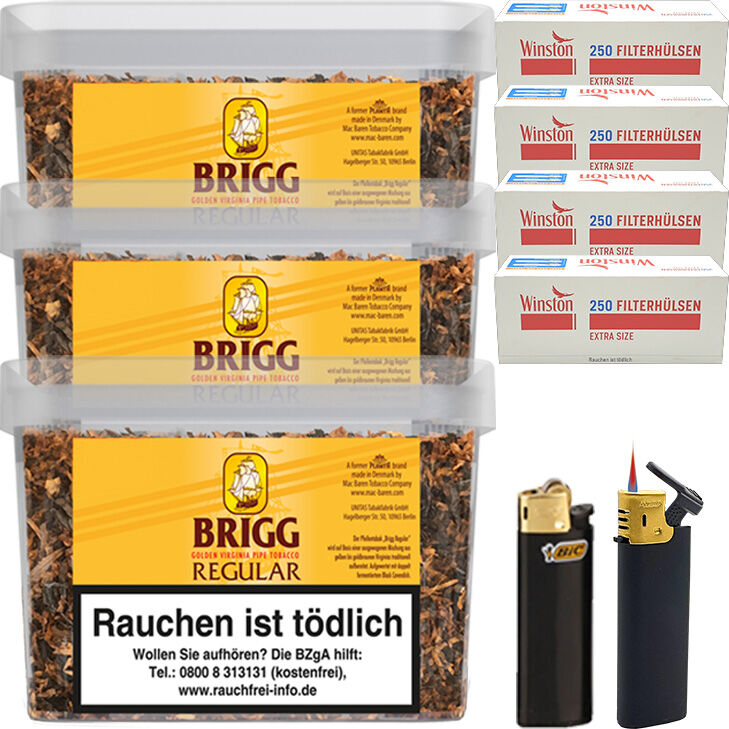 Brigg Regular 3 x 380g mit 1000 Extra Size Hülsen