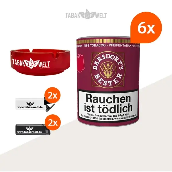 barsdorf-s-bester-cherry-red-pfeifentabak-6x-dose-mit-aschenbecher