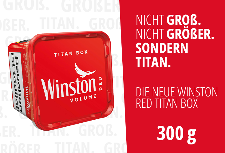 Die Winston Tabak Titan Box im mobilen Banner