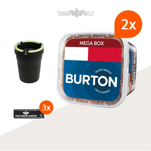 Burton Blue Volumentabak 2x Mega Box mit Auto-Aschenbecher