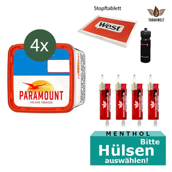 Paramount Volumentabak 4x Titan Box mit wählbaren Filterhülsen und Sportflasche