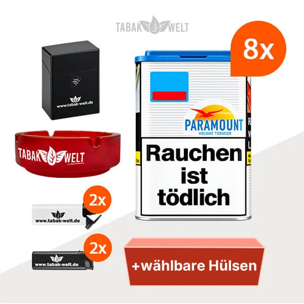 Paramount Volumentabak Blue 8 x Dose mit wählbaren Hülsen