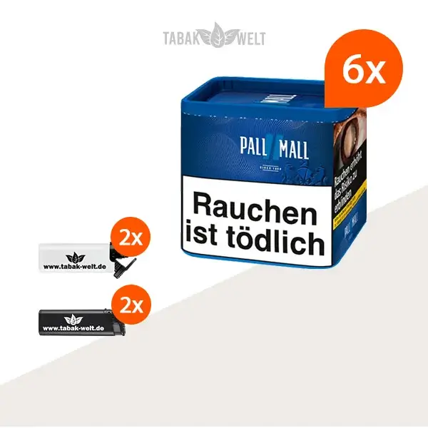 pall-mall-blue-volumentabak-6x-dose-mit-feuerzeuge