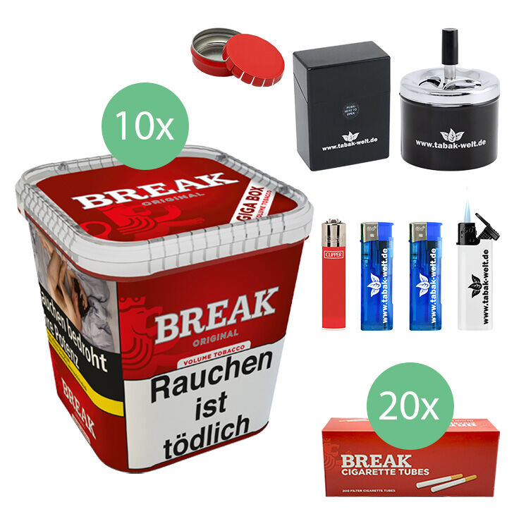 Break Original Tabak 10 x Giga Box mit 4000 Hülsen