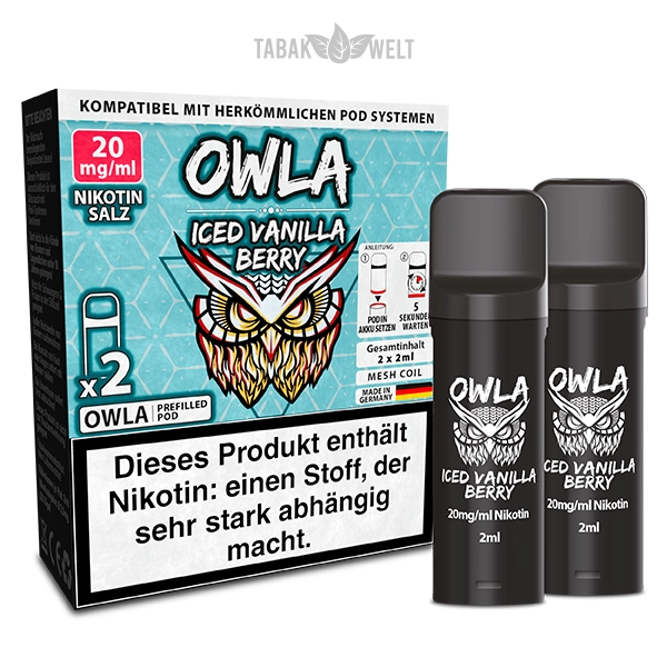 Owla E-Zigaretten Pods Iced Vanilla Berry 20mgml