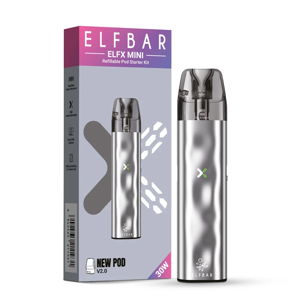 Elfbar Elfx Mini Pod Kit E-Zigarette in der Farbe Silver