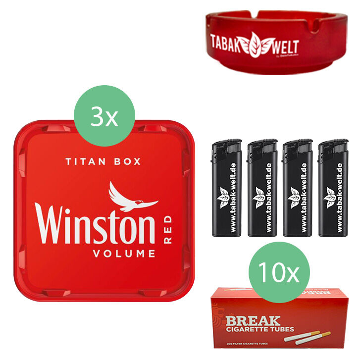 Winston Tabak 3 x Titan Box mit 2000 Hülsen
