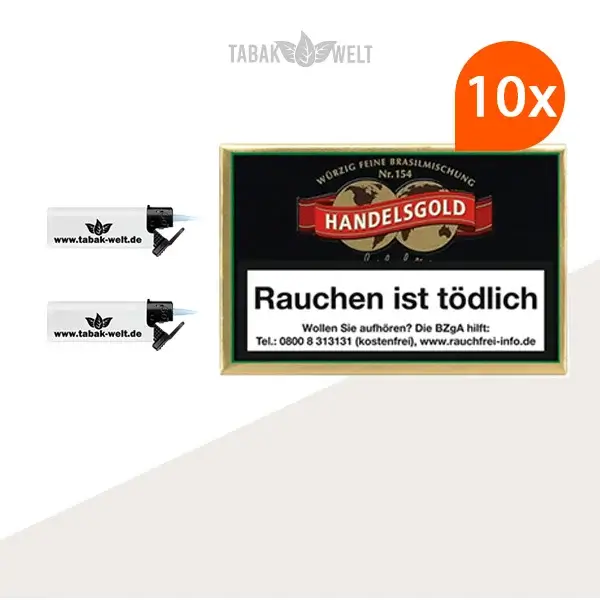 Handelsgold Brasil Zigarillos 10 x 10 Stück mit Sturmfeuerzeugen