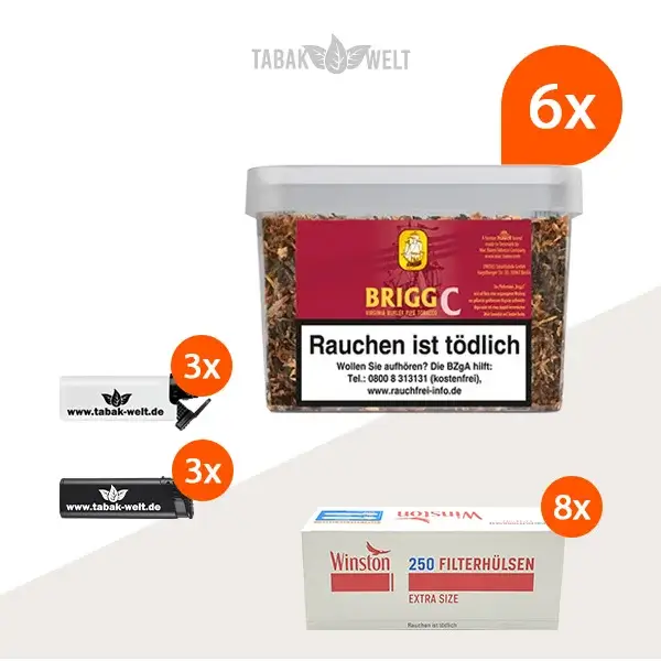 brigg-c-cherry-pfeifentabak-6x-eimer-mit-2000-winston-extra-size-huelsen