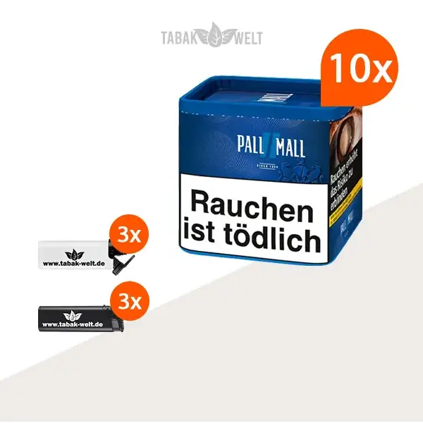 pall-mall-blue-volumentabak-10x-dose-mit-feuerzeuge