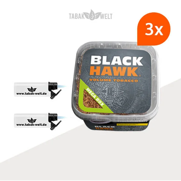  Black Hawk Volumentabak 3x Eimer mit Sturmfeuerzeugen