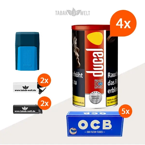 ducal-red-feinschnitt-tabak-4x-dose-mit-1000-filterhuelsen-und-etui