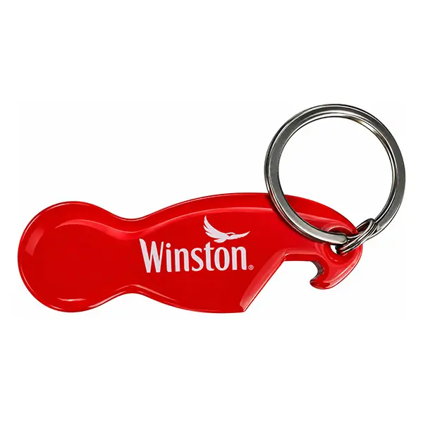 Winston Flaschenöffner in Rot mit Winston-Logo