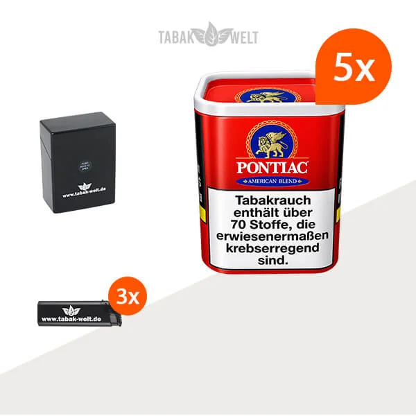 Pontiac American Blend Tabak 5x Dose mit Etui