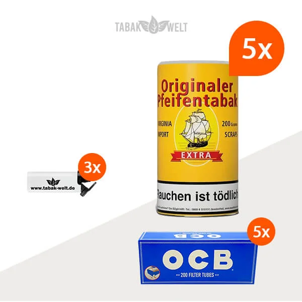 originaler-pfeifentabak-5x-dose-mit-1000-huelsen-und-feuerzeugen