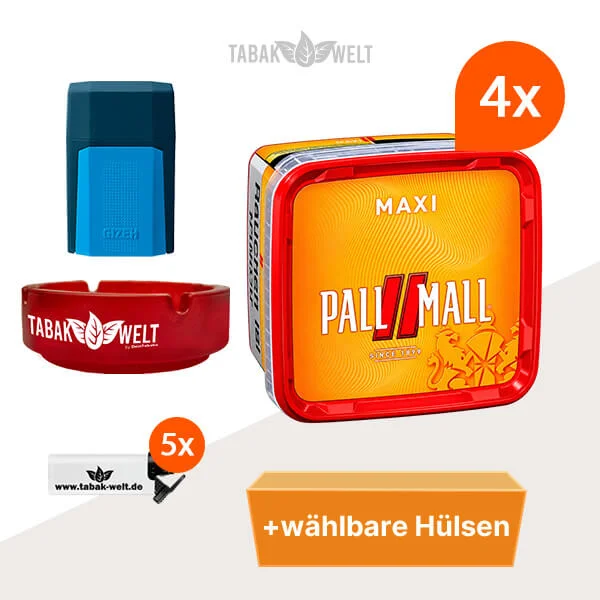 Pall Mall Tabak 4 x Maxi-Box mit wählbaren Hülsen und Etui