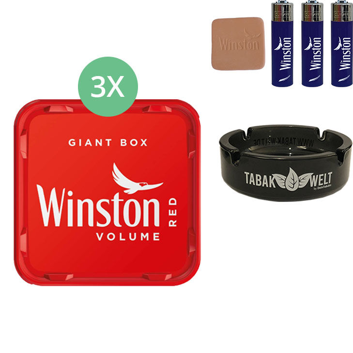 Winston Giant Box 3 x 205g mit Glasaschenbecher