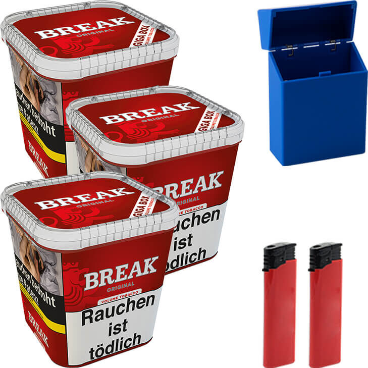 Break Original Tabak 3 x Giga Box mit Etui