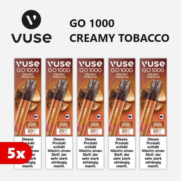 5x VUSE Go 1000 Creamy Tobacco