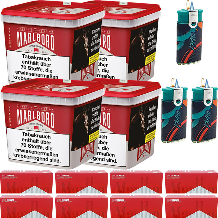 Marlboro Crafted Selection 4 x 200g mit 2000 Extra Size Hülsen