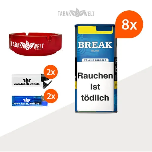 break-blue-volumentabak-8x-dose-mit-glasaschenbecher