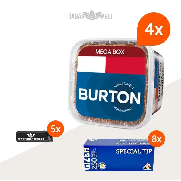 burton-blue-volumentabak-4x-mega-box-mit-2000-special-tip-king-size-huelsen