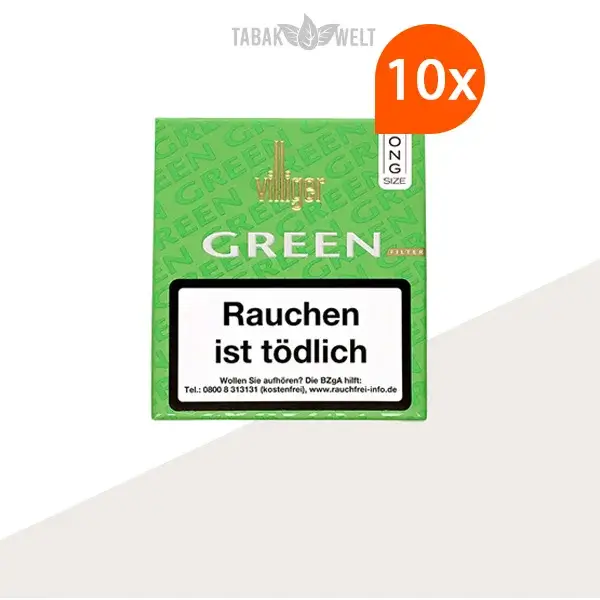 10X Villiger Zigarillos Long Green Filter 