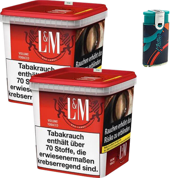 L&M Tabak Red 2 x Mega Box mit Duo Feuerzeugen