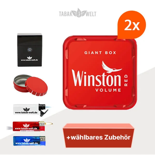 Winston Volumentabak 2 x Giant Box mit wählbarem Zubehör