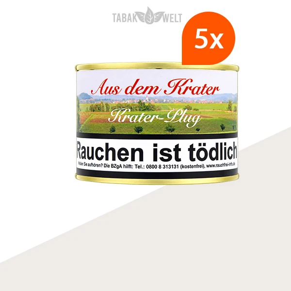 HU Tobacco Krater Plug Pfeifentabak – 5 Dosen im Set