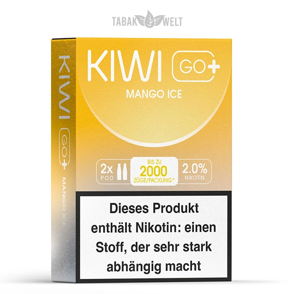 kiwi-go-plus-pods-mango-ice-20-mg-2er-pack-verpackung kiwi-go-plus-pods-mango-ice-20-mg-2er-pack-verpackung