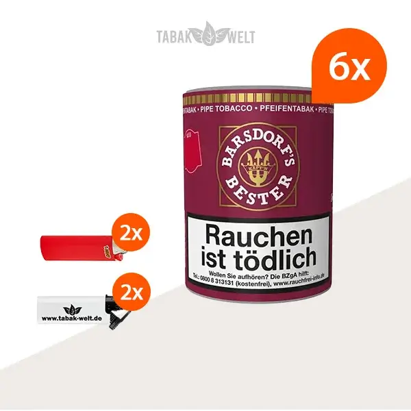 barsdorf-s-bester-cherry-red-pfeifentabak-6x-dose-mit-feuerzeuge